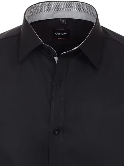 Venti Heren Overhemd Non Iron Zwart Body Fit 134024500-800 - XXL