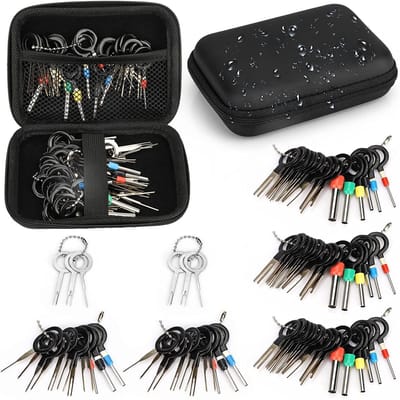 Dailygoods - Terminal-verwijderingsgereedschap - 82 stuks - Inclusief opbergdoos - Voor aansluitklemmen - Handig voor huishoudelijke apparaten - Gesch...