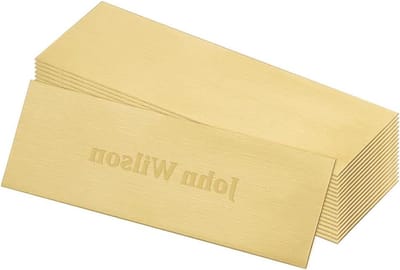 MK Stoer - RVS brievenbus naamplaat - Personaliseerbaar - Goudkleurig - Zelfklevend - 76 x 25 mm - Naamplaat voor deurbel - 25 stuks