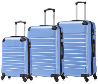 Travelerz Rome Babij Kofferset 3-Delig – Handbagage 39L + Large 69L + Extra Large 95L – Lichtgewicht ABS – Spinner Wielen – Lilac – Met Cijferslot