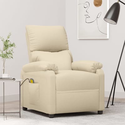 vidaXL - Massagestoel - stof - crèmekleurig