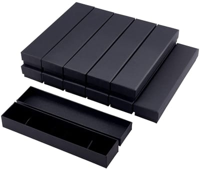 Dailygoods- Geschenkdozen met deksel - Sieraden/doosjes - Mat zwart - Fluwelen binnenkant - Karton - Recyclebaar materiaal - Sieradendoosje