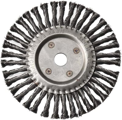 Onkruidborstel Wiel - Staaldraad Borstel - Onkruid Verwijderen - Kegelvormig Ontwerp - 200 mm - Zilver