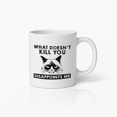 Grappige Kat Mok – What Doesn’t Kill You Disappoints Me – Sarcastische Koffiemok Cadeau voor Kattenliefhebbers