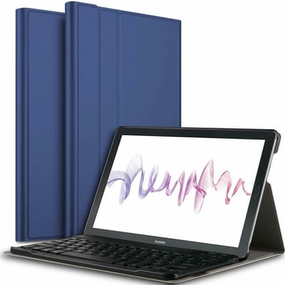Hoes Geschikt voor Samsung Galaxy Tab A7 Hoes met Bluetooth Toetsenbord 10.4 inch - (2020/2022) - Blauw
