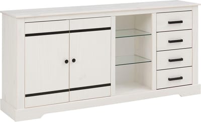 Loki-Dressoir - 2-deurs 4-laden - Wit Grenen
