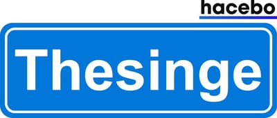 Hacebo - Plaatsnaam Sticker - 29x10 CM - Thesinge sticker - Verkeersborden sticker - grappige cadeaus - Thesinge