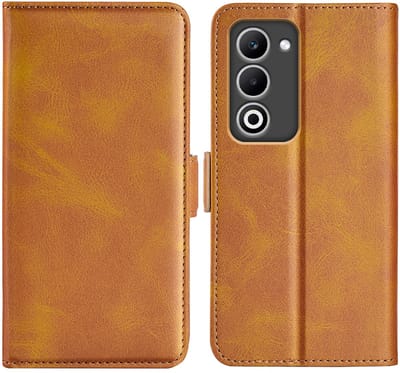MobyDefend Hoesje - Geschikt voor Oppo A5 5G - Luxe Wallet Book Case (Sluiting Zijkant) - Lichtbruin