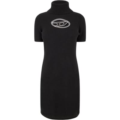 Diesel Dames Argaret mini-jurk met col en strakke pasvorm (Zwart)