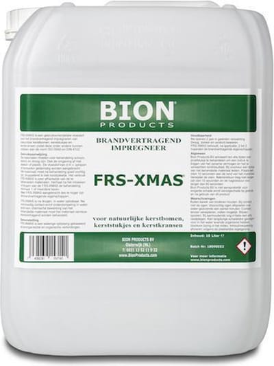 Brandvertrager FRS-XMAS 10 liter Brandvertragend impregneer voor natuurlijke kerstbomen, kerststukjes en kerstkransen