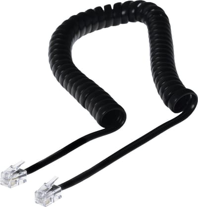 Telefoon KRULSNOER voor telefoonhoorn - 2m - zwart – spiraalkabel