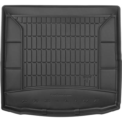 Frogum DryZone - Kofferbakmat / Bagagemat - Geschikt voor Seat Leon ST KOMBI 2012-2020 - Onderste laadvloer - Organizer Functie - TPE Rubber - Zwart