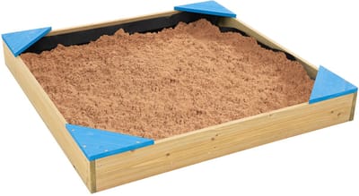 FSC® houten zandbak met bodemzeil en beschermhoes