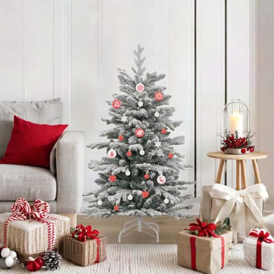 vidaXL - Kerstbal - Set - 40 - st - Rood - en - Wit - Ø - 6 - cm - Kunststof