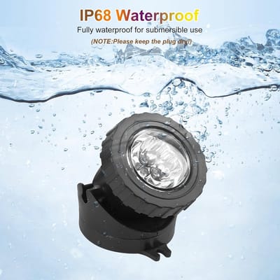 Submersible LED Lampen Warm Wit, 5V Spotlights met Schakelaar, IP68 Waterdicht voor Vijver, Tuin en Zwembad (Set van 3)