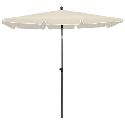 vidaXL - Parasol - met - paal - 210x140 - cm - zandkleurig
