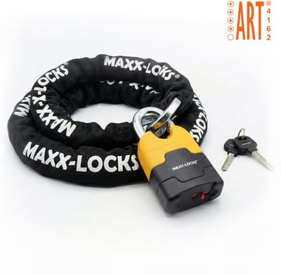 Maxx-Locks Ohura ART 4 Motorslot / Scooterslot - Kettingslot met 12 mm Dikke Schakels - Art Gekeurd Slot voor Motor en Scooter & Brommer - 200 cm