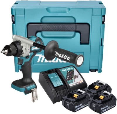 Makita DDF 492 RG3J accuboormachine 18 V 141 Nm borstelloos + 3x accu 6,0 Ah + oplader + Makpac