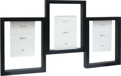 Deknudt Frames multifotolijst S68UB2 P3 - zwart - mdf/kunststof - 3x 10x15