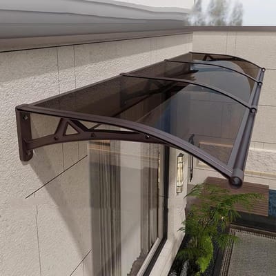Voordeur Luifel - Afdak Deur - Bescherming Buiten - Sterk Draagvermogen - 100x120cm - Transparant