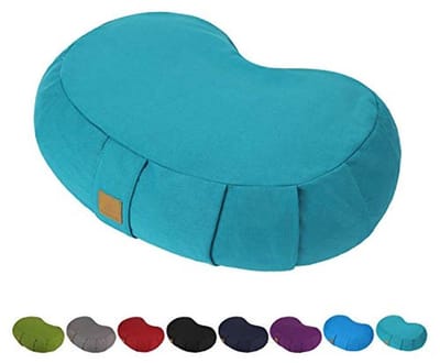 Meditatiekussen Halve Maan - Ergonomisch Zafu Yoga Bolster 44 x 28 x 14 cm - Biologisch Katoen - Natuurlijke Boekweitvulling