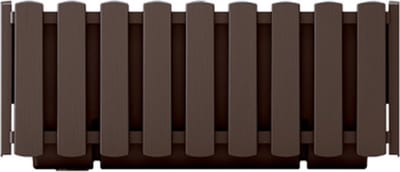Prosperplast Plantenbak/bloembak Fence look - kunststof - houtbruin - 38 x 18 x 16 cm