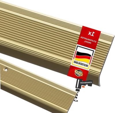 Trapprofiel Aluminium - Trapneus L-vorm - Traprand Beschermen - Voorgeboord Montagemateriaal - 100 x 3.5 cm - Brons