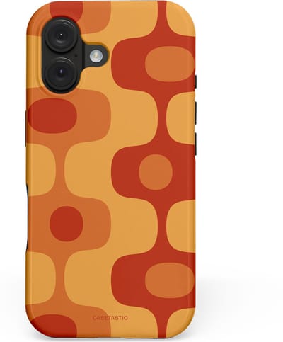Casetastic hoesje geschikt voor Apple iPhone 16 - MagSafe - Dubbellaagse bescherming - Vintage Rust - Fashion Case - Terracotta Goud