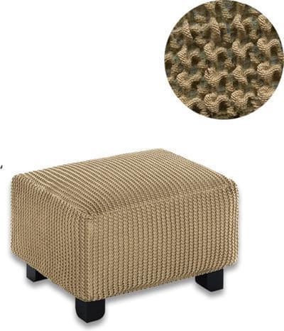 Milos Hockerhoes Beige - Universele Fit voor Poefs 40-65cm - Duurzame & Elastische Hockerhoezen
