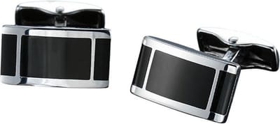 Manchetknopen Heren Zwart / Zilver Kleurig - Vierkant - Cufflinks - Papa Cadeau Voor Mannen - Vaderdag