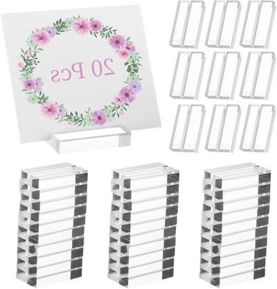 Acryl Plaatskaarthouders - Menuhouders Bordhouders - Tafeldecoratie Evenementen - Transparant Stevig Design - 5x3x1 cm - Transparant