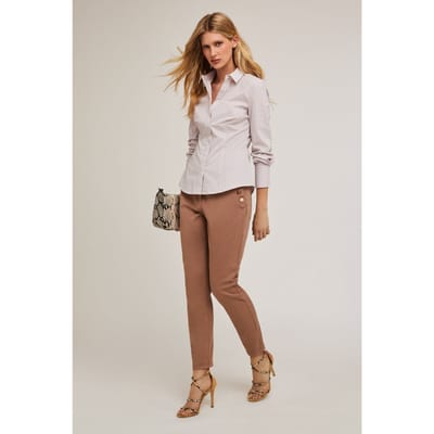 Motivi Regular Trousers With Metal Buttons Brown Size: 34 | Formal pants Outlet | Dames | Blauw