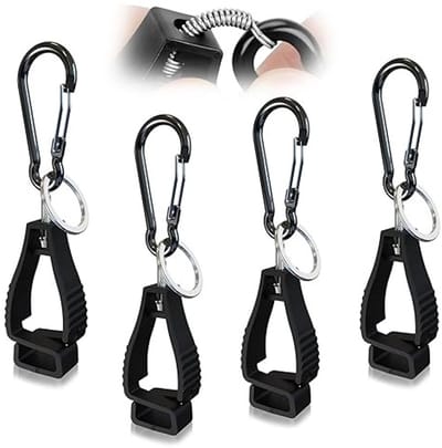 BOTC Handschoenclips - 4 stuks voor het bevestigen van werkhandschoenen - accessoires voor werkriemen - voor op het werk - Zwart