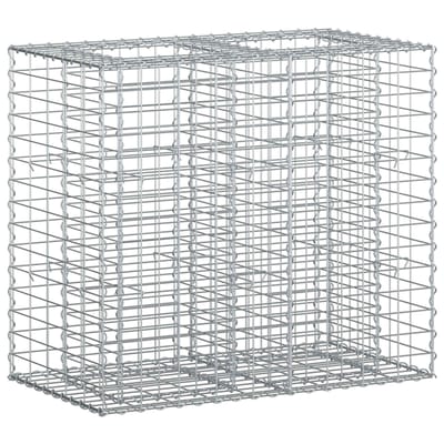 vidaXL - Gabion - verhoogd - bed - 90 - x - 50 - x - 80 - cm - Gegalvaniseerd - staal - zilver