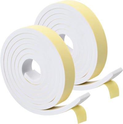 Zelfklevende Afplaktape - 2 Rollen van 2 Meter, 15 mm x 10 mm, Ideaal voor Deuren, Ramen en Badkamers, Geluid- en Winddicht