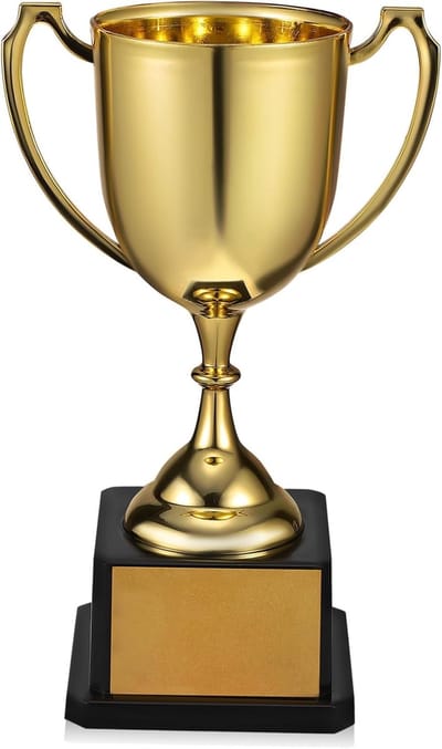 Plastic Trofee Beker - Mini Trofee Prijs - Sport Feest Beloning - Vierkante Basis Ontwerp