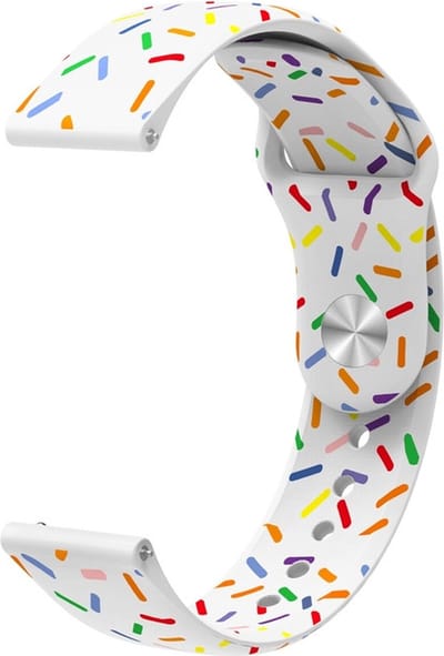 Siliconen bandje - geschikt voor Samsung Galaxy Watch 7 / Watch FE / Watch 6 / Watch 6 Classic / Watch 5 / Watch 5 Pro / Watch 4 / Watch 4 Classic / Watch 3 41 mm / Watch 42 mm / Active / Active 2 - blauw confetti