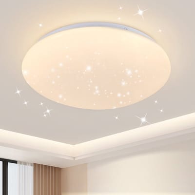 NETTLIFE LED Plafondlamp - wit - rond - 3000K warm wit - keukenlamp - sterrenhemel kinderkamer lamp 25cm - 12W plafondverlichting - voor kinderkamer | woonkamer | hal