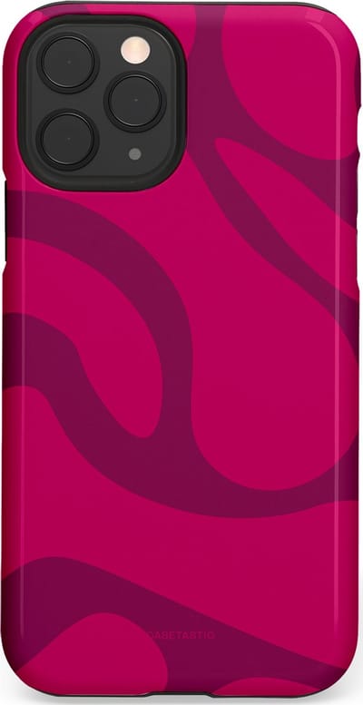 Casetastic hoesje geschikt voor Apple iPhone 11 Pro - Dubbellaagse bescherming - Violet Paarse Golven - Fashion Case - Roze
