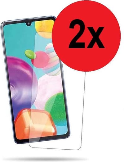 Geschikt voor Samsung Galaxy A21 2x Screenprotector Beschermglas Tempered Gehard Glas 2.5D 9H (2 stuks) Pearlycase
