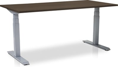 Zit-sta bureau elektrisch verstelbaar - MRC PRO-L 2.0 NEN-EN 527 | 120 x 80 cm | frame aluminium - blad bruin eiken | memory functie met 4 standen | 150kg draagvermogen