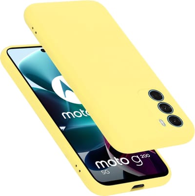 Cadorabo Hoesje geschikt voor Motorola MOTO G200 5G in LIQUID GEEL - Beschermhoes gemaakt van flexibel TPU silicone Case Cover