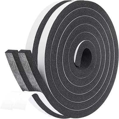 Effectieve zelfklevende schuimafdichting, 12 mm breed x 10 mm dik, 4 m lang, ideaal voor deuren, ramen en geluidsisolatie