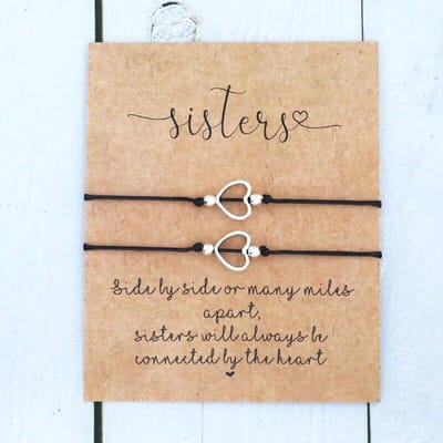 Akyol - Vriendschapsarmband - armband voor zusjes- zussen armband -sisters armband -cadeau voor zus -zusjes armband -armband voor 2Afstelbaar - Hartje - Armband - Geschenk - Cadeau - Liefde – Vriendschap – 30 cm - best friends armband