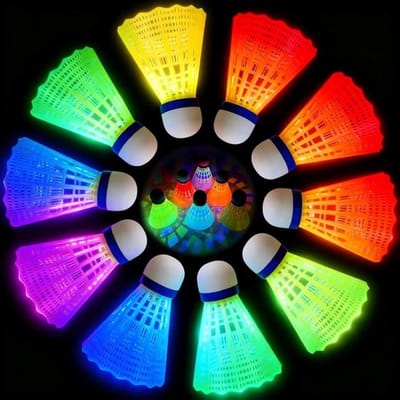 Allecto plus - Led-badmintonballen 10 stuks voor sportactiviteiten binnen en buiten