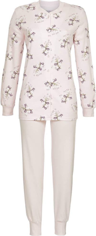 Warme katoenen doorknooppyjama roze - Roze - Maat - 46