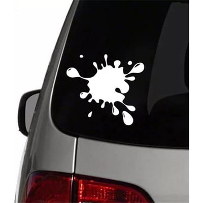 Autosticker Print Interessante Vlek Decal Deur Raam Glas Achterbumper Decoratieve Sticker 15*13.8cm wit