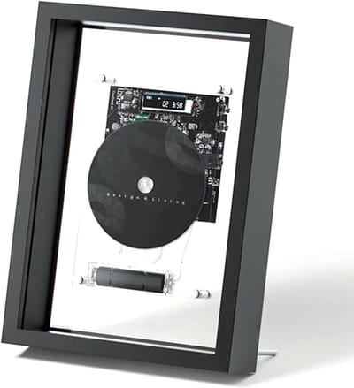 Muziekframe CD-speler - Muurdecoratie Speler - Muziek Luisteren - Ingebouwd Fotolijst - 229x318x64mm - Zwart