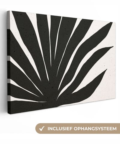 Canvas schilderij 30x20 cm - Wanddecoratie Blad - Plant - Minimalisme - Muurdecoratie woonkamer - Slaapkamer decoratie - Kamer accessoires - Schilderijen op canvas