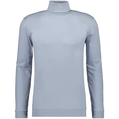 Ragman T-Shirt Fine Cotton Jersey Rollneck Shirt Long Sleeve Bottom Rib Silver / male